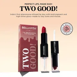 Bella Vita Organic Two Good! 2 In 1 Hydrating Lipstick & Gloss - 4.2 g & 2 ml-Two Timeless image 5