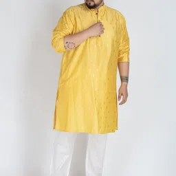 UNSIZED Geometric Woven Design Mandarin Collar Kurta-image-67