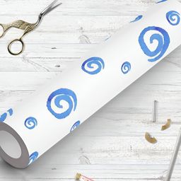 ArtzFolio White & Blue Printed Non-PVC Self-Adhesive Peel & Stick Wallpaper-18