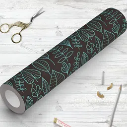 ArtzFolio Black & Green Leaf Printed Easy-to-Peel & Stick Wallpaper-image-30
