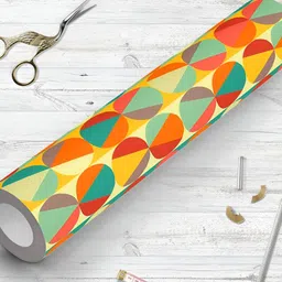 ArtzFolio Yellow & Orange Abstract Printed Self Adhesive Wall Sticker-3