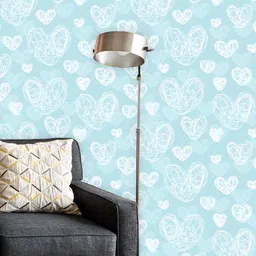 ArtzFolio Blue & White Abstract Printed Self Adhesive Wallpaper-16