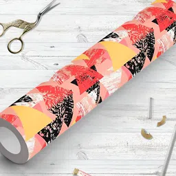 ArtzFolio Peach & Red Geometric Printed Self-Adhesive Wallpaper-image-84