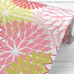 ArtzFolio White & Pink Floral Printed Self-Adhesive Peel & Stick Laminated Wallpaper-image-92