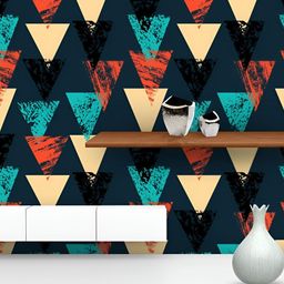 ArtzFolio Blue & Black Geometric Printed Peel & Stick Self-Adhesive Wallpaper-11