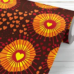 ArtzFolio Maroon & Orange Printed Self Adhesive Decals & Stickers-image-54