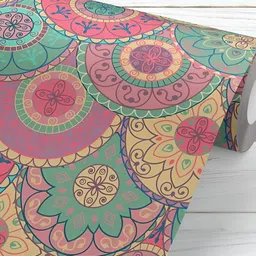 ArtzFolio Green & Pink Non-PVC Self-Adhesive Peel & Stick Wallpaper-image-16