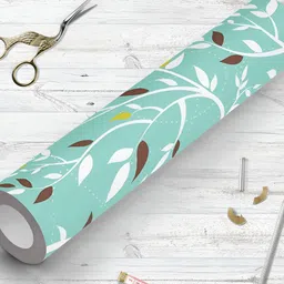 ArtzFolio Blue & White Floral and Botanical Self-Adhesive Peel & Stick Wall Sticker-image-86