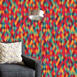 ArtzFolio Red & Blue Geometric Printed Peel & Stick Self-Adhesive Wallpaper-8