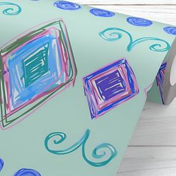 ArtzFolio Green & Blue Abstract Printed Self-Adhesive Peel & Wall Sticker-10