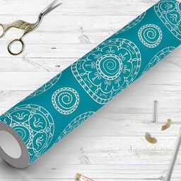 ArtzFolio Blue & White Floral Printed Self-Adhesive Peel & Stick Wall Sticker-image-13