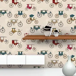 ArtzFolio Vintage Carriages Print Peel & Stick Self-Adhesive Wall Sticker-image-15