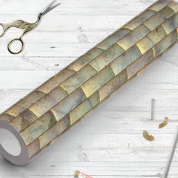 ArtzFolio Beige & Yellow Printed Self-Adhesive Peel & Stick Wallpaper-9