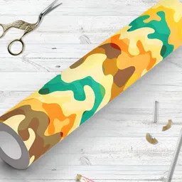 ArtzFolio Yellow & Green Abstract Printed Self Adhesive Water Resistant Wallpaper-3