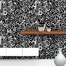 ArtzFolio Black & White Typography Printed Peel & Stick Wallpaper-image-10