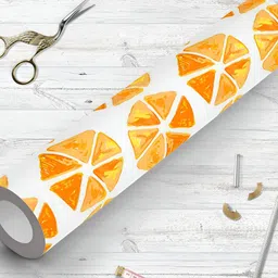 ArtzFolio Orange & White Printed Self-Adhesive Peel & Stick Wallpaper-26