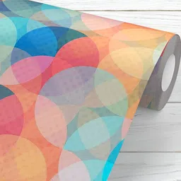 ArtzFolio Blue & Pink Circle Printed Self-Adhesive Peel & Stick Wall Stickers-27
