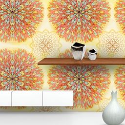 ArtzFolio Cream & Yellow Ethnic Motifs Print Peel & Stick Self-Adhesive Wall Sticker-8