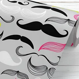 ArtzFolio Quirky Moustaches Print Peel & Stick Non-PVC Vinyl Self-Adhesive Wall Sticker-image-5