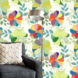 ArtzFolio Green & White Printed Self-Adhesive Peel & Stick Wallpaper-image-88