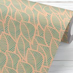 ArtzFolio Green & Peach Abstract Printed Self Adhesive Wallpaper-12
