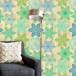 ArtzFolio Beige & Green Printed Self Adhesive Wallpaper-picture-19