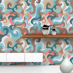 ArtzFolio Teal Blue & Grey Printed Self-Adhesive Peel & Stick Wall Stickers-3