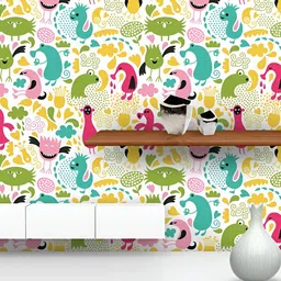 ArtzFolio White Printed Peel & Stick Non-PVC Vinyl Self-Adhesive Wallpaper-16
