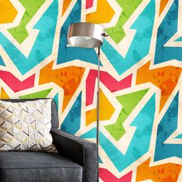 ArtzFolio Blue & Orange Printed Peel & Stick Non-PVC Vinyl Self-Adhesive Wallpaper-19
