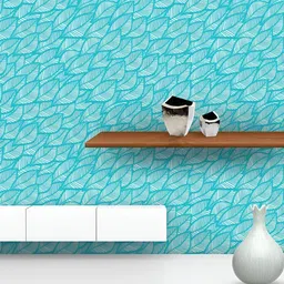 ArtzFolio Blue & White Abstract Printed Self Adhesive Wallpaper-17