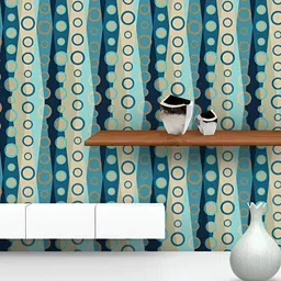 ArtzFolio Blue & Beige Printed Self Adhesive Wall Decal-image-42