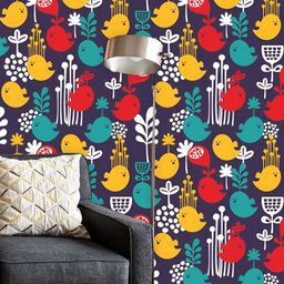 ArtzFolio Blue & Yellow Printed Peel & Stick Non-PVC Vinyl Self-Adhesive Wallpaper-image-91