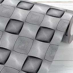ArtzFolio Black & White Abstract Printed Self-Adhesive Peel & Wall Sticker-12
