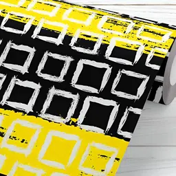 ArtzFolio Black & Yellow Printed Self Adhesive Wallpaper-image-42