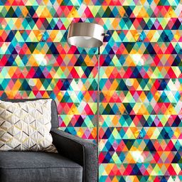 ArtzFolio Blue & Red Geometric Printed Self-Adhesive Water Resistant Wallpaper-5
