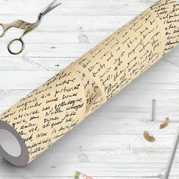 ArtzFolio Cream & Black Self-Adhesive Non-PVC Peel & Stick Wallpaper-0