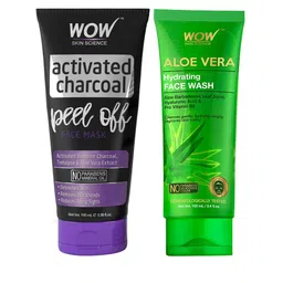 WOW SKIN SCIENCE Deep Cleansing Kit - Peel-Off Mask & Aloe Vera Face Wash - 100ml each-20