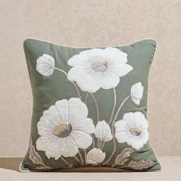 Westside Home Sage Floral Embroidered Cushion Cover-image-21