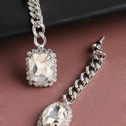 Sohi Silver Plated Designer Stone Party Drop Earrings-15