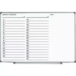 Kokuyo 606x460x73 mm Lightweight Type Monthly Events Horizontal Writing Whiteboard, FB-SL152MW-23