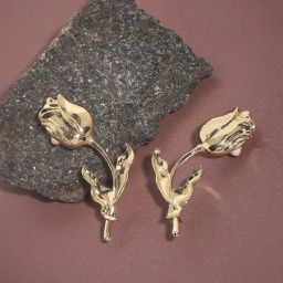 Sohi goldplated studs earrings-22
