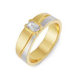 EMORI Yellow Gold Timeless Emerald Men's Diamond Ring-image-37