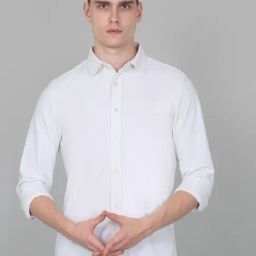 Cantabil White Regular Fit Shirt-image-34