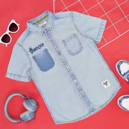 Pantaloons Junior Blue Cotton Printed Shirt-picture-45