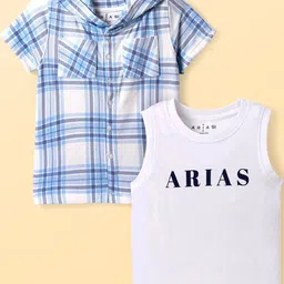 ARIAS By LARA DUTTA Boys Tartan Checks Opaque Checked Casual Shirt-image-8