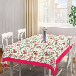SHADES of LIFE Rose & Green Printed Cotton 6-Seater Table Covers-image-52