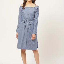Style Quotient Blue & White Striped Dress-image-99
