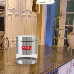 HAZEL Transparent Stainless Steel Kitchen Storage Jar (1000 ml) - Set of 1-image-15