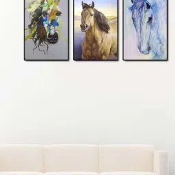 999store Multicolor Printed Flower Paintings - Set of 3-39