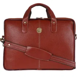 HiLEDER 100% Pure Genuine Leather Briefcase Laptop Messenger Crossbody Office Bag, Formal Look, Tan-30